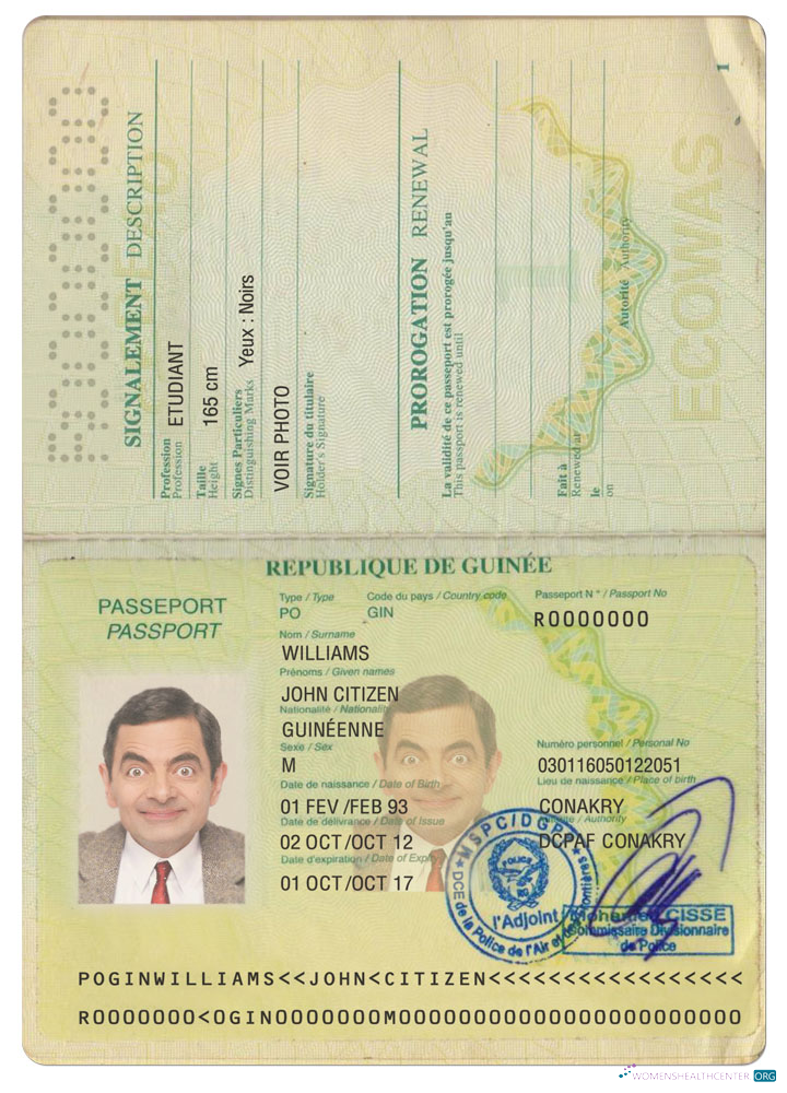 Download Guinea passport version 2 Photoshop template